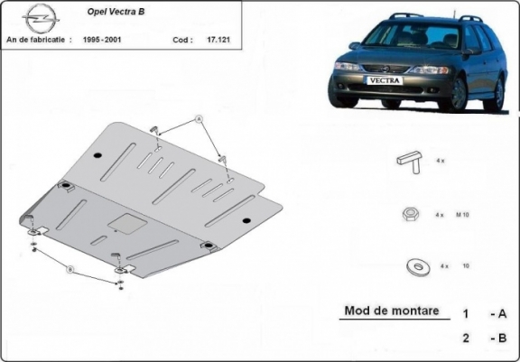 Cache sous moteur et de la boîte de vitesse Opel Vectra B