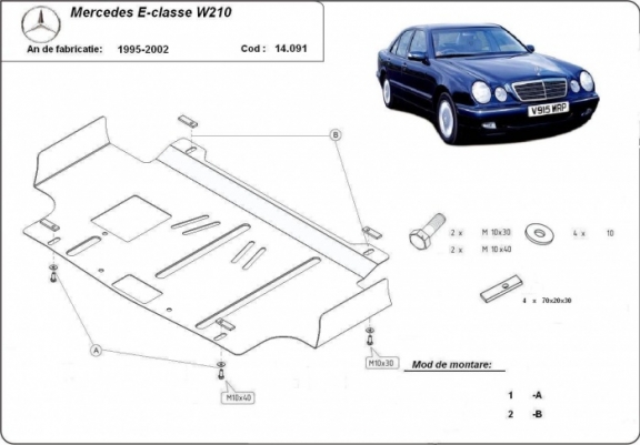 Cache Sous Moteur Mercedes E-Classe W210