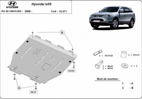 Cache sous moteur et de la boîte de vitesse Hyundai ix55