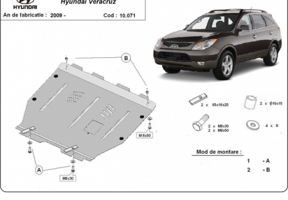 Cache sous moteur et de la boîte de vitesse Hyundai Veracruz