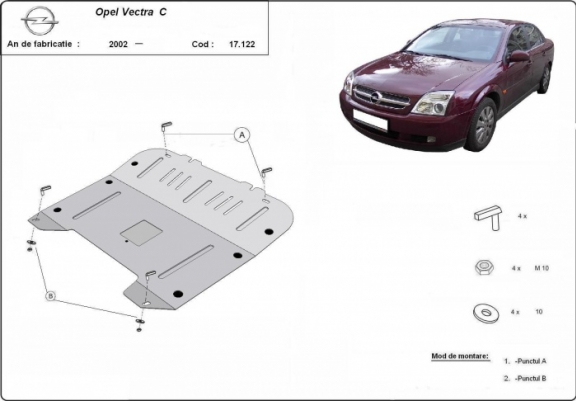 Cache sous moteur et de la boîte de vitesse Opel Vectra C