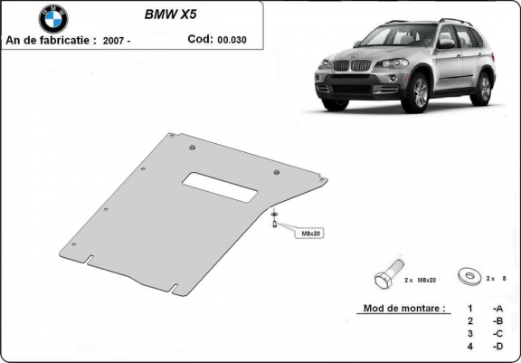 Cache de protection de la boîte de vitesse BMW X5 E70