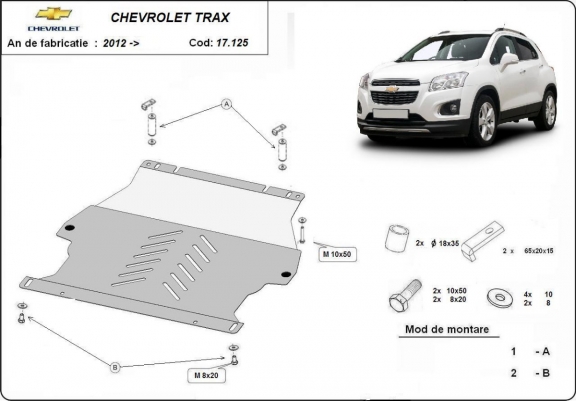 Cache sous moteur et de la boîte de vitesse Chevrolet Trax