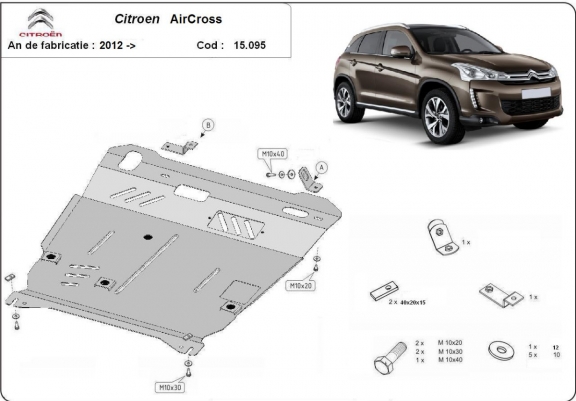 Cache sous moteur et de la boîte de vitesse Citroen C4 Aircross