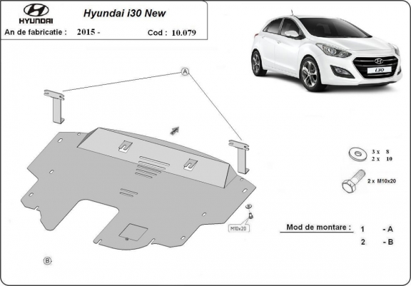 Cache sous moteur et de la boîte de vitesse Hyundai i30