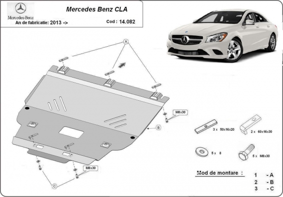 Cache sous moteur et de la boîte de vitesse Mercedes CLA X117