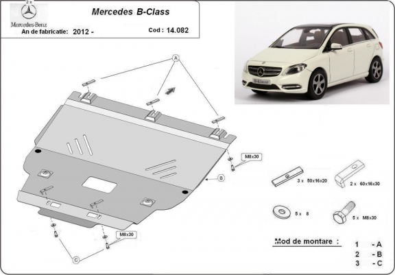 Cache sous moteur et de la boîte de vitesse Mercedes B-Class W246