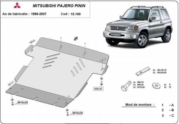 Cache Sous Moteur Mitsubishi Pajero Pinin