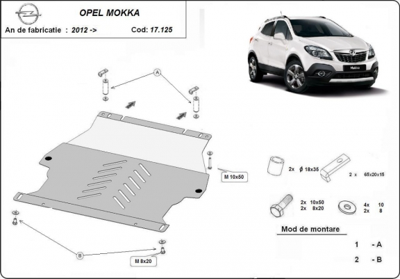 Cache sous moteur et de la boîte de vitesse Opel Mokka A