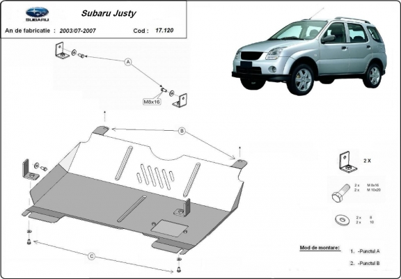 Cache Sous Moteur Subaru Justy