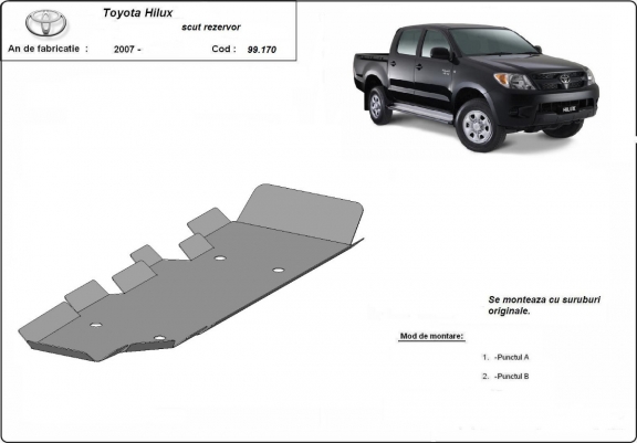 Cache de protection de réservoir Toyota Hilux