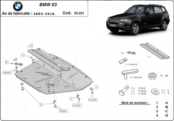 Cache de protection de radiateur BMW X3 E83