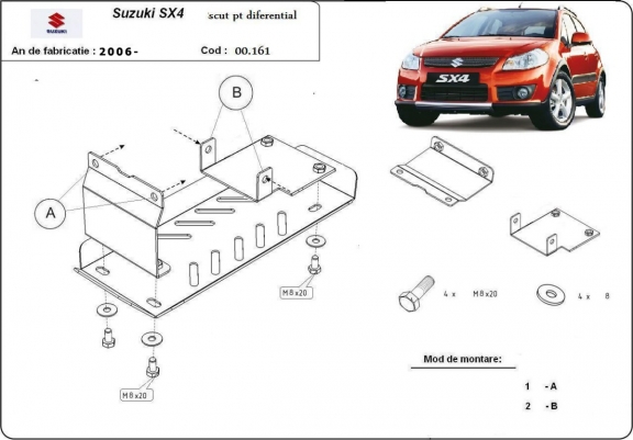 Cache de protection du différentiel Suzuki SX 4