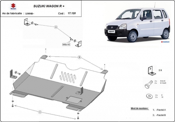 Cache sous moteur et de la boîte de vitesse Suzuki Wagon R+