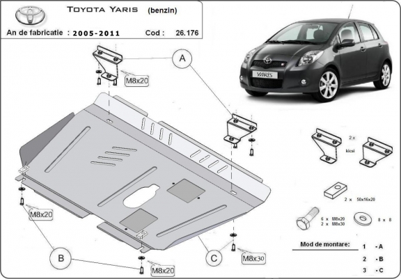 Cache sous moteur et de la boîte de vitesse Toyota Yaris Essence