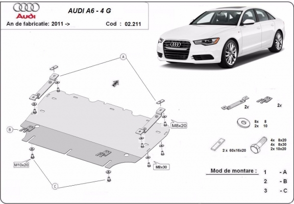 Cache sous moteur et de la radiateur Audi A6