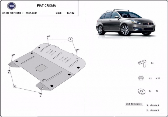 Cache sous moteur et de la boîte de vitesse Fiat Croma