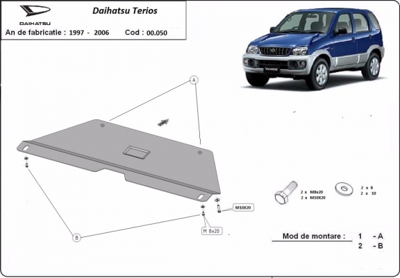 Cache de protection de la boîte de vitesse Daihatsu Terios