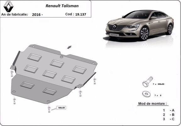 Cache sous moteur et de la boîte de vitesse  Renault Talisman