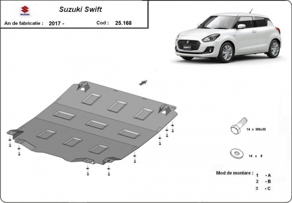 Cache sous moteur et de la boîte de vitesse Suzuki Swift