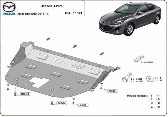 Cache sous moteur et de la boîte de vitesse Mazda Axela