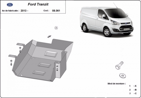 Cache de protection réservoir AdBlue Ford Transit Custom