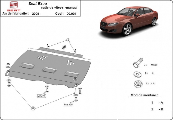 Cache de protection de la boîte de vitesse Seat Exeo - manuelle