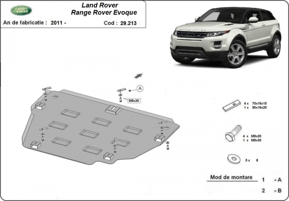 Cache sous moteur et de la boîte de vitesse Range Rover Evoque