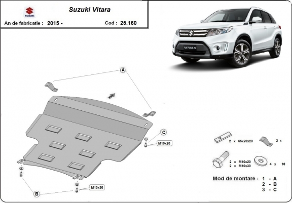Cache sous moteur et de la boîte de vitesse Suzuki Vitara