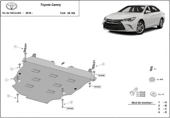 Cache sous moteur et de la boîte de vitesse Toyota Camry