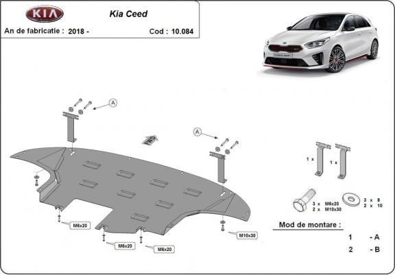 Cache sous moteur et de la boîte de vitesse Kia Ceed 
