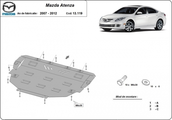 Cache sous moteur et de la boîte de vitesse Mazda Atenza