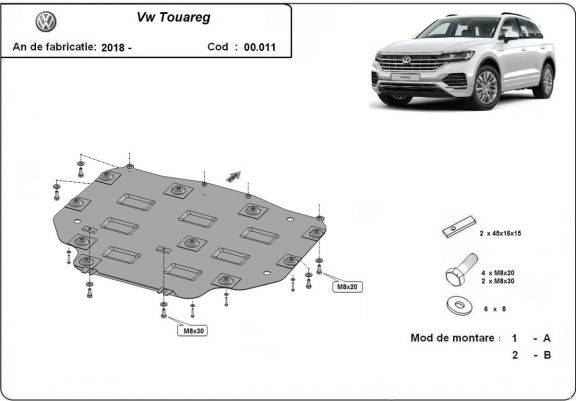 Cache de protection de la boîte de vitesse VW Touareg