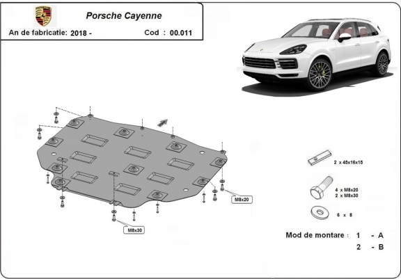 Cache de protection de la boîte de vitesse Porsche Cayenne