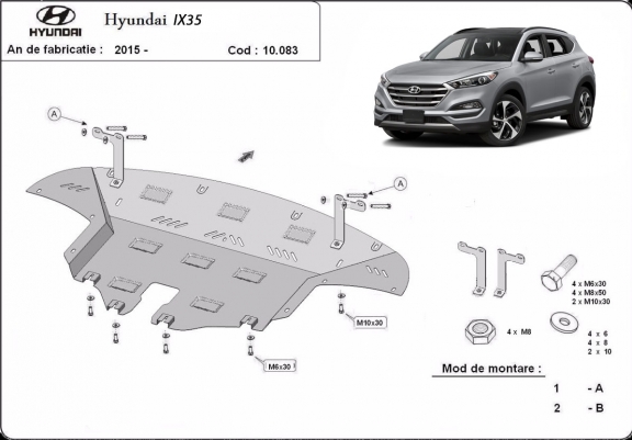 Cache sous moteur et de la boîte de vitesse Hyundai IX35
