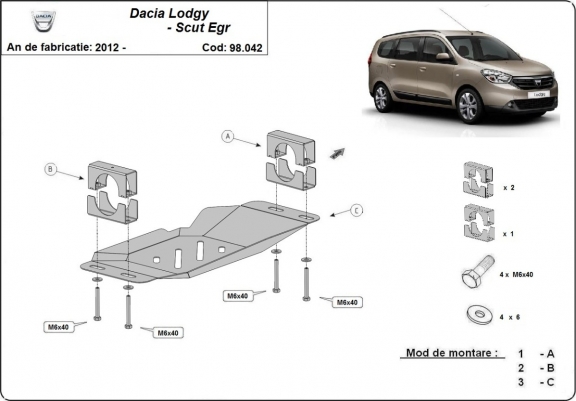Cache sous système Stop&Go, EGR Dacia Lodgy