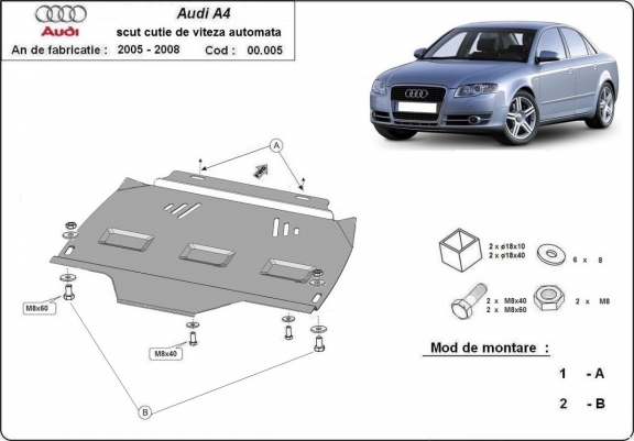 Cache de protection de la boîte de vitesse Audi A4 B7 All Road - automatique