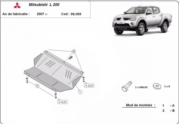 Cache sous radiateur Mitsubishi L 200
