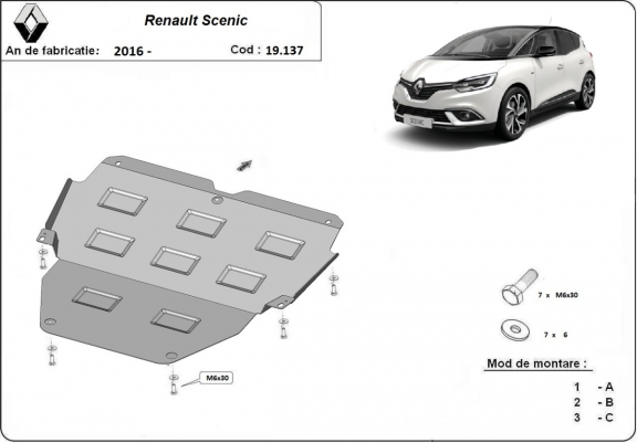 Cache sous moteur et de la boîte de vitesse Renault Scenic 4