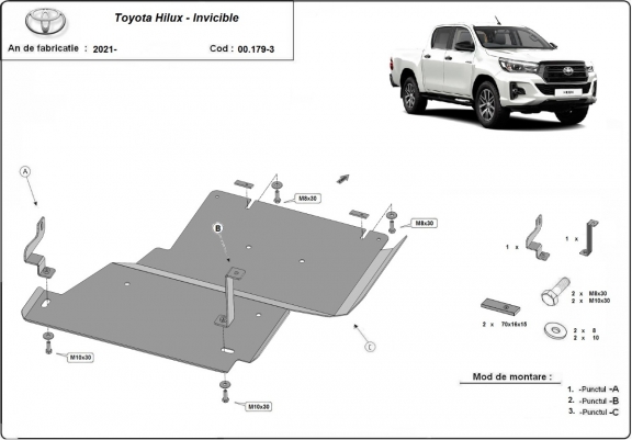 Cache de protection du différentiel Toyota Hilux Invincible