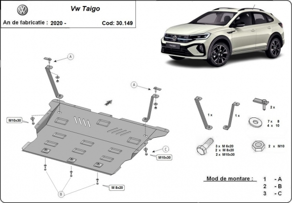 Cache sous moteur et de la boîte de vitesse VW Taigo