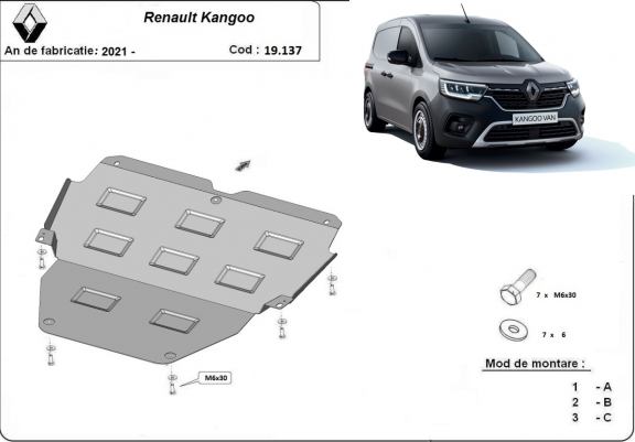 Cache sous moteur et de la boîte de vitesse Renault Kangoo Van