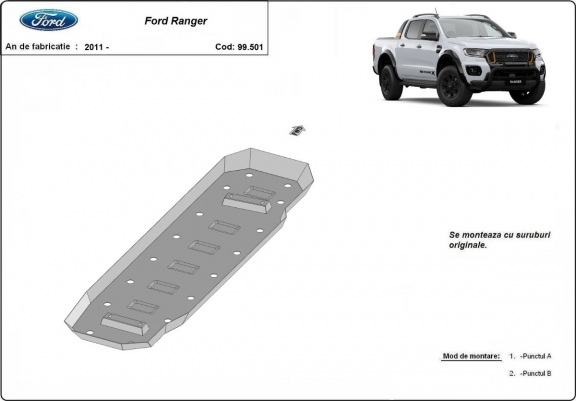 Cache de protection de réservoir Ford Ranger