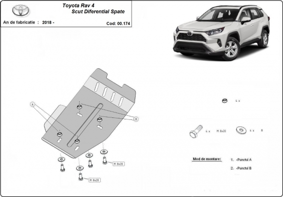 Cache de protection du différentiel Toyota RAV 4