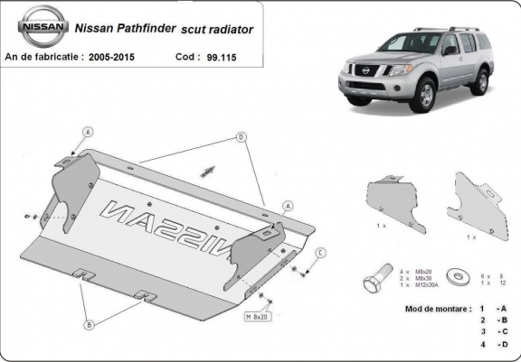 Cache de protection de radiateur Nissan Pathfinder