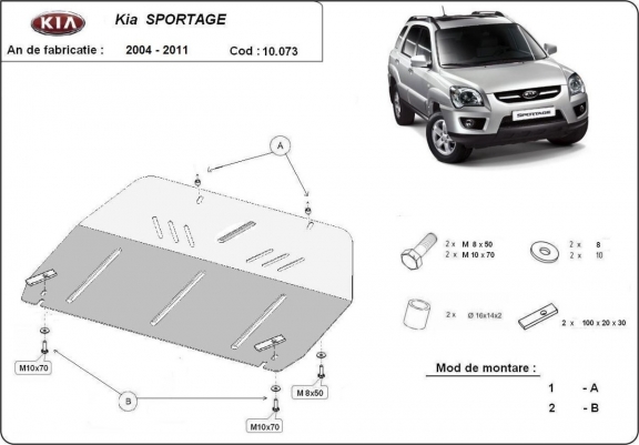Cache sous moteur et de la boîte de vitesse Kia Sportage