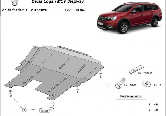 Cache sous moteur et de la boîte de vitesse Dacia Logan MCV Stepway