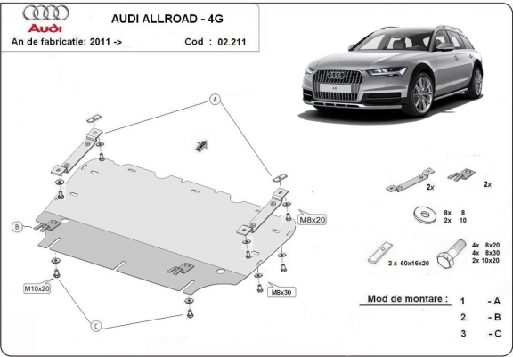 Cache sous moteur et de la radiateur Audi All Road A6