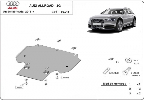 Cache de protection de la boîte de vitesse Audi All Road A6