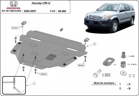 Cache sous moteur et de la boîte de vitesse Honda CR-V Gen 2